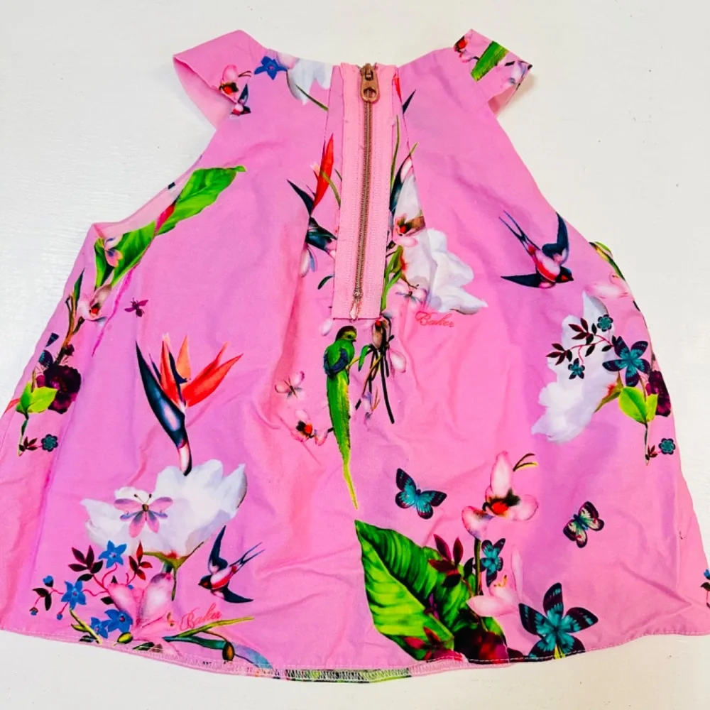 floral baker dress with birds design size 12-18 - Picture 3 of 9